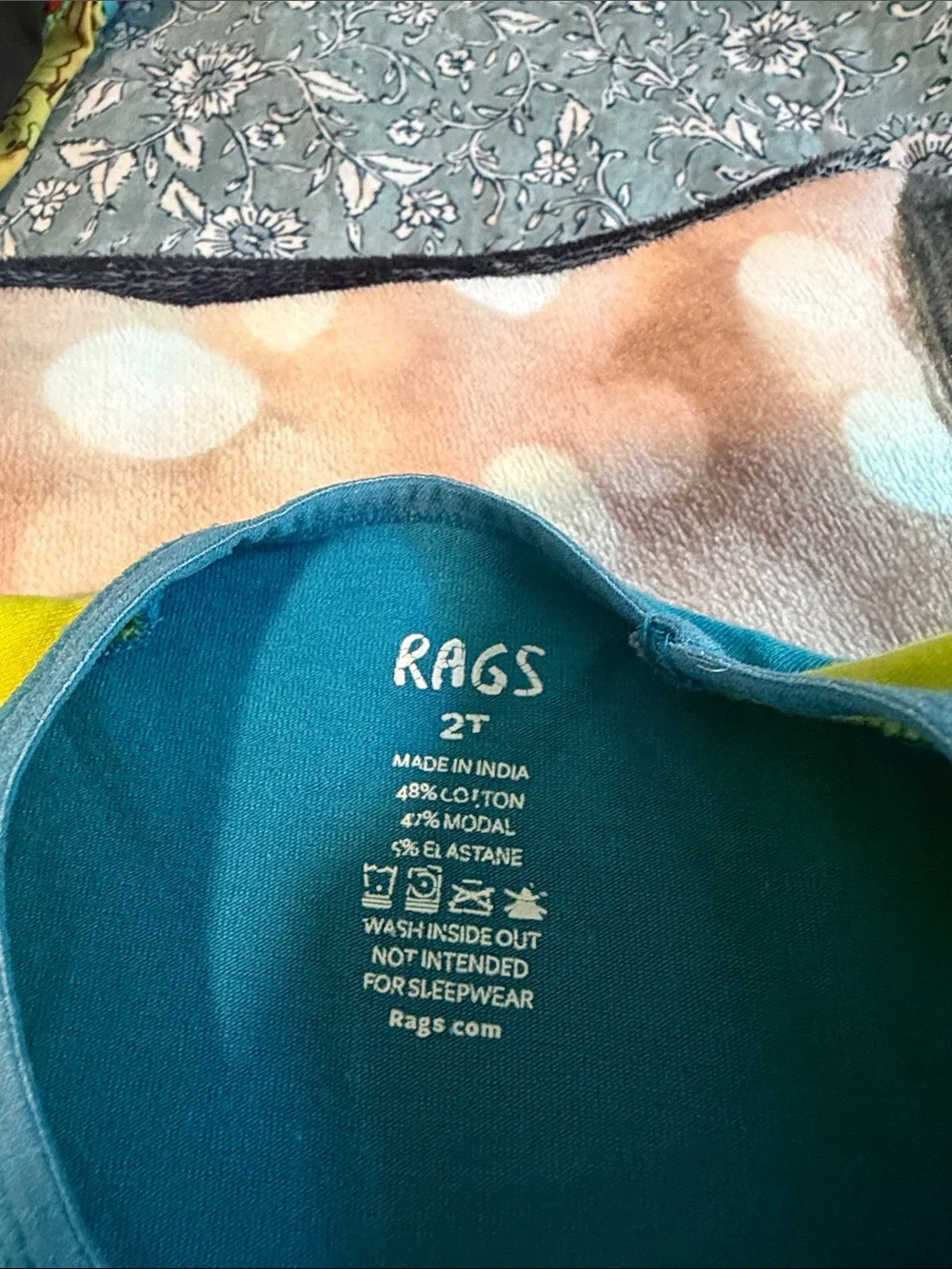 RAGS Kids Teal and Yellow Shark Graphic One-Piece